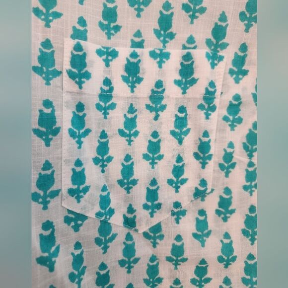 J. Crew Teal and Blue Floral Blouse - Picture 5 of 9